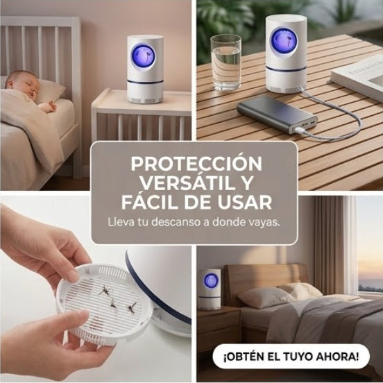 Noches sin zancudos ni químicos. Descanso seguro para toda tu familia - Lampara Anti-Zancudos